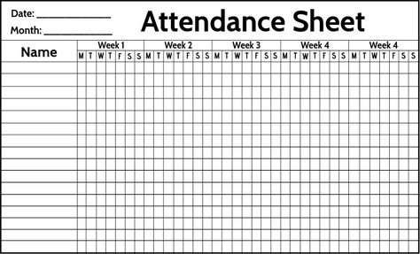 Attendance Printable, Attendance List, Middle School Hacks, Attendance Sheet, Contents Layout, Social Media Posting Schedule, School Template, Invert Colors, Hvac Maintenance