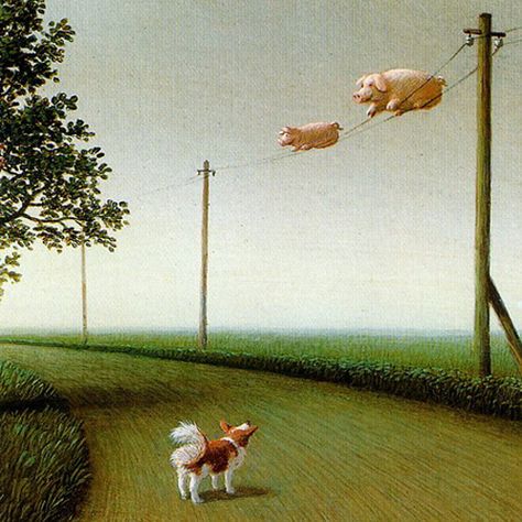 Migratory Pig Gathering by Michael Sowa Michael Sowa, Pig Art, Artist Blog, Weird World, Henri Matisse, Figure Painting, Meet The Artist, Pigs, Art Museum