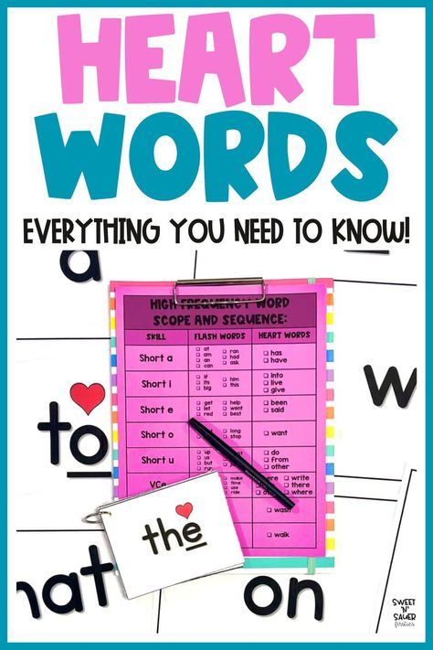 As an early elementary teacher, you have probably heard about sight words, but have you learned about heart words? Heart words are high frequency words that your K-2 students will learn about phonetic sounds and sounds that aren’t phonetic. My early elementary students love learning heart words with multisensory activities. By teaching your students how to use phonics to decode the heart words, they will understand the irregular parts. Check out how to map words with word mapping mats! Teaching Heart Words, Heart Words Kindergarten, Heart Words Sight Words, Heart Symbol Meaning, Das Ideas, Word Mapping, Multisensory Phonics, Teaching Abcs, Phonetic Sounds