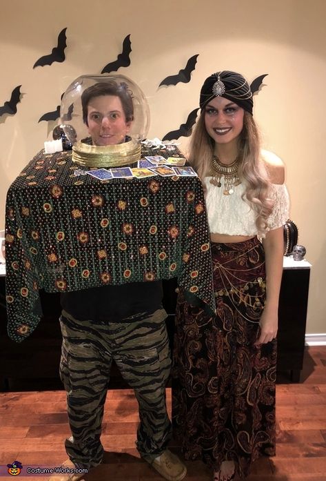 Fortune Teller Halloween Party, Fortune Teller Couple Costume, Romani Halloween Costume, Fortune Teller Halloween Costumes, Diy Fortune Teller Costume, Crystal Ball Costume, Tarot Costume, Halloween Fortune Teller Costume, 2017 Halloween Costumes