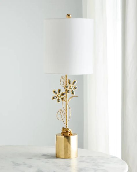 HD3RB John-Richard Collection Blooming Gem Stone Table Lamp Stone Table Lamp, Designer Table Lamps, Sculptural Table, John Richard Collection, Designer Table, Stone Table, Bronze Chandelier, John Richard, Table Lamp Design