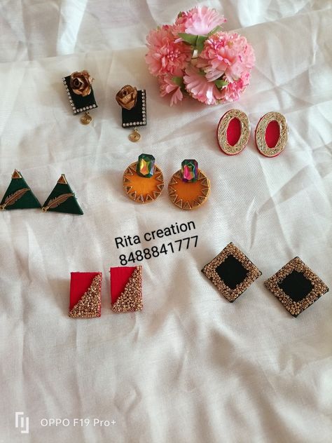 Fabric Jewelry Earrings, Saree Creative, Fabric Jewelry Diy, Laxmi Jewellery, Diy Kundan Jewellery, Fabric Earrings Handmade, Cloth Jewellery, Diy Earrings Materials, Diy Jewelry Set