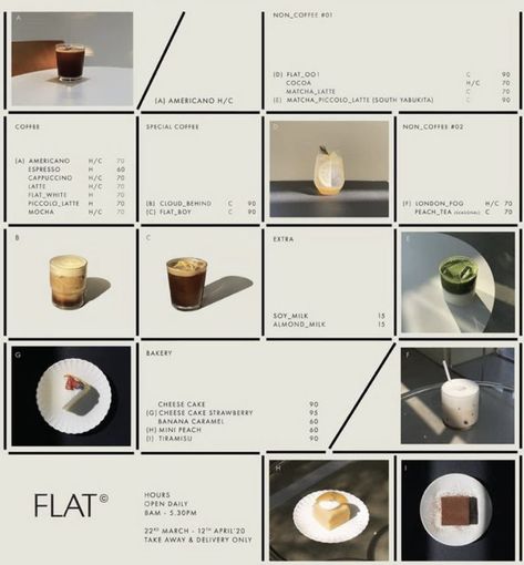 Minimal Coffee Menu Design, Coffee Menu Photography, Minimal Menu Design Cafe, Minimalist Menu Design Layout, Cafe Website Design Inspiration, Horizontal Menu Design, Coffee Menu Design Ideas Layout, Coffee Menu Design Ideas, Menu Coffee Design