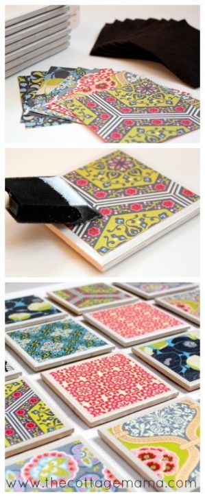 Tile Coaster Tutorial - The Cottage Mama. Easy craft project. Coaster Tutorial, Tile Crafts, Modge Podge, Diy Coasters, Tile Coasters, Crafty Craft, Crafty Projects, Crafty Diy, Cute Crafts