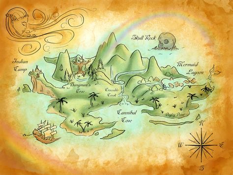 Explorer Room, Neverland Map, Neverland Birthday, Neverland Nursery, Neverland Party, Peter Pan Birthday, Peter Pan Neverland, Peter Pan Nursery, Peter Pan Party