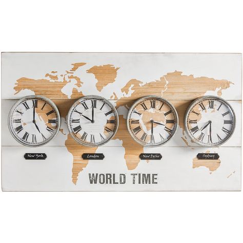 World Map Time Zones Clock Wall Art ($56) ❤ liked on Polyvore featuring home, home decor, wall art, map home decor and map wall art World Traveler Nursery, The Range, Travel Room Decor, Time Zone Clocks, Travel Theme Classroom, Freestanding Wall, Travel Room, World Clock, Free Standing Wall