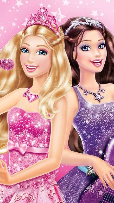 Barbie Duo Pics, Barbie Pop Star, Cute Barbie, Mickey Mouse Images, Bambi Disney, Disney Princess Characters, Barbie 2000, Barbie Collector Dolls, Barbie Cartoon