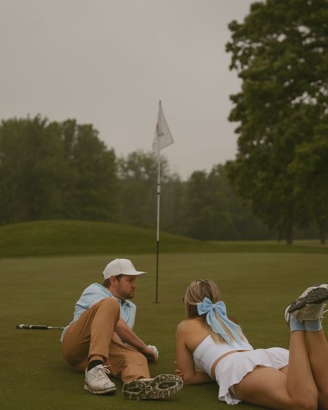 The golf session of my dreams!!!! @amberdashnier and Ryan were perfect and this was probably the first session amber and I have done that Ryan was excited about 😉 shout out to them for waking up so early on Memorial Day to do a sunrise session⛳️ Keywords: #michiganphotographer #couplesphotographer #destinationweddingphotographer #golf #westmichiganphotographer #midmichiganphotographer Cute Couple Pics Golf, Mini Golf Couple Pictures, Engagement Shoot Golf Course, Golf Themed Engagement Photos, Golf Course Proposal, Golf Course Engagement Photoshoot, Golf Course Couple Photoshoot, Golf Engagement Session, Golf Couple Photoshoot