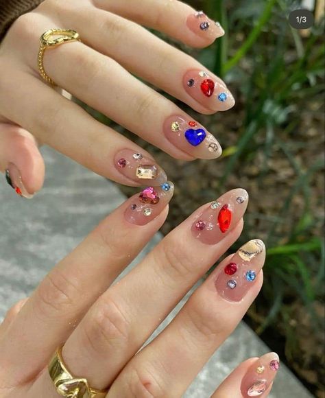 Nails With Rainbow, Confetti Nails, Funky Nail Art, Valentines Day Nails, Hippie Nails, Korean Nails, Pretty Gel Nails, Nail Swag, Nail Designs Glitter