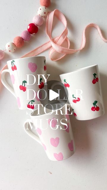 Kelly Oester on Instagram: "🍒🩷Dollar Store Fingerprint Mugs🩷🍒 The perfect gift and/or keepsake🩷 1. Use "multi surface" acrylic paints and "oil-based" Sharpies (all found at @hobbylobby ). This is important! 2. The cheaper the mug the better (mine are from @dollartree) because there's less of a finish. 3. Let dry completely, then bake in the oven at 250 degrees F for 2 hours. Put them in the oven while the oven is heating up and reaching 250 degrees so it's not immediately too hot for them. Once baked, they are dishwasher safe! Although, they will hold up even better if hand washed. I have had mine for 9 months and put them in the dishwasher! #diy #simplediy #dollarstorecrafts #dollartree #toddleractivities #toddlerlife #toddlercrafts #kidcrafts #fingerprintart #thumbprintart #finge Acrylic Paint On Mugs Diy, Thumbprint Art, Fingerprint Crafts, Diy Mom, Fingerprint Art, Sharpie Mug, The Dishwasher, Mom Friend, Painted Mugs