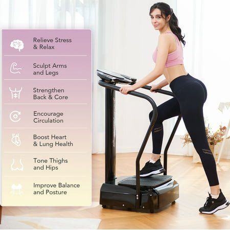 Pinty Whole Body Vibration Platform 2000W Exercise Machine with MP3 Player Black - Walmart.com Plate Exercises, Vibration Plate Exercises, Whole Body Vibration, Vibration Plate, Tone Thighs, Exercise Machine, Yoga Strap, Record Keeping, Workout Inspo