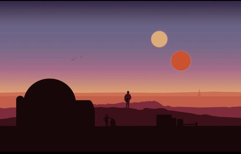 Binary Sunset, Sunset Wall Mural, No Wallpaper, Finn Star Wars, Star Wars Villains, Rare Gallery Wallpaper, Star Wars Painting, Star Wars Background, Star Wars Luke