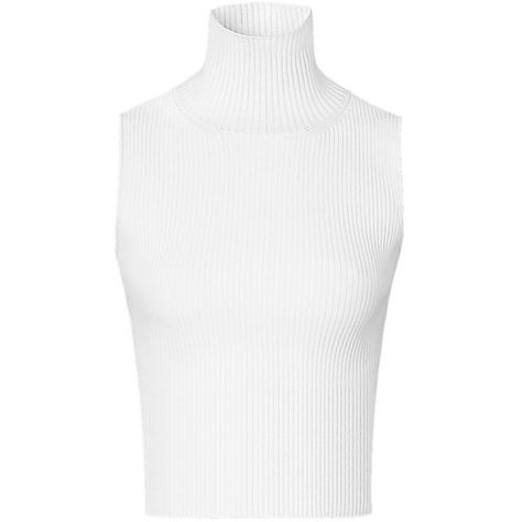 Sleeveless Turtle Neck Knit Top ❤ liked on Polyvore featuring tops, ribbed sleeveless turtleneck, turtleneck top, white knit top, white sleeveless turtleneck and ribbed knit top White Turtleneck Shirt, Turtle Neck Sleeveless Top, Backless Turtleneck, Turtle Neck Sleeveless, White Sleeveless Shirt, Ribbed Turtleneck Top, Sleeveless Turtleneck Top, White Knit Top, Shrug For Dresses