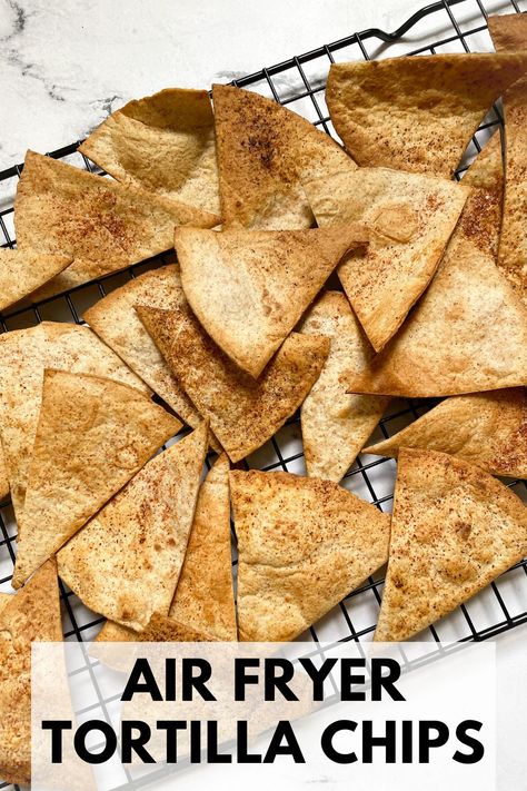 Tortilla Wrap Chips Air Fryer, How To Make Low Carb Tortilla Chips, Carb Balance Tortilla Chips, How To Make Keto Tortilla Chips, What To Use Tortillas For, Low Carb Chips Air Fryer, Making Tortilla Chips From Tortillas, Healthy Homemade Tortilla Chips, Low Carb Tortilla Chips Air Fryer