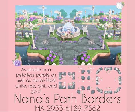 Acnh Path, Animal Crossing Guide, Purple Animals, Animal Crossing Qr Codes Clothes, Animal Crossing Wild World, Path Design, Qr Codes Animal Crossing, Unique Roses, New Animal Crossing