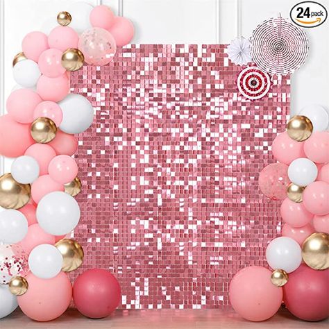 Amazon.com : Square Shimmer Panels (Pack of 24) Sequin Shimmer Wall Backdrop Decoration Panels Glitter Bling Sequin Photo Backdrops for Birthday Anniversary Engagement Parties Decor Pink : Electronics Pink Shimmer Wall, Shimmer Wall Backdrop, Shimmer Wall, Sequin, Flash, Glitter, Square, Birthday, Wall