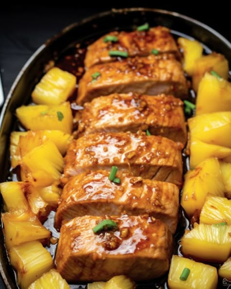 This dish is so delicious, I can't control myself. Send help! Recipes For Pork Loin, Slow Cooker Pineapple Pork, Pork Pineapple, Recipes For Pork, Bacon Recipes For Dinner, Cooktop Cove, Best Pork Recipe, Pork Loin Roast Recipes, Pineapple Pork