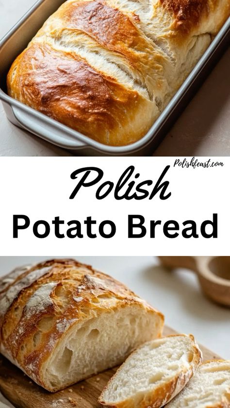 Bake a soft and flavorful loaf with this foolproof Polish Potato Bread recipe! This homemade potato bread is the perfect blend of tender texture and rich taste, making it a standout among potato bread recipes. Whether you’re a seasoned baker or trying something new, this easy-to-follow recipe will guide you to a delicious homemade loaf every time. #PotatoBread #FoolproofRecipe #HomemadeBread Best Soup Bread Recipe, Round Loaf Bread, Homemade Dinner Bread, Best Fluffy Bread Recipe, Easy Bread Recipes Loaf Pan, Loaves Of Bread Recipes, Pepper Bread Recipe, Homemade Loaf Of Bread, Easy Crispy Bread