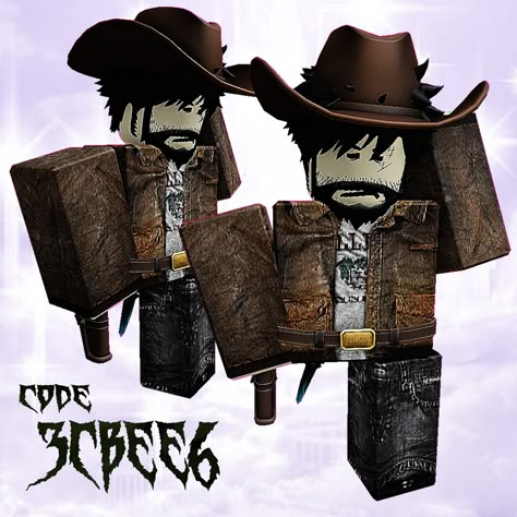 2006 Roblox Avatars, Roblox Cowboy Outfit, Roblox Mafia Outfit Codes, Cowboy Roblox Avatar, Roblox Cowboy, Cowboy Fit, 2000s Scene, Roblox Skin, Emo Roblox Avatar