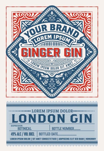 Gin Label Design Branding, Retro Label Design, Gin Logo Design, Alcohol Label Design, Gin Label Design, Vintage Alcohol Labels, Vintage Label Design, Gin Label, Gin Design