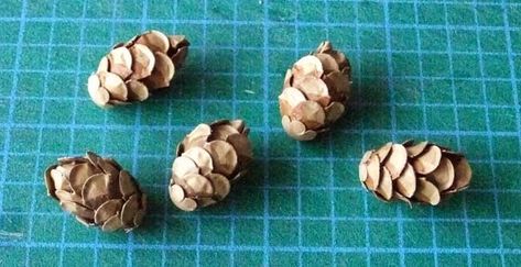 From My Craft Room: Tiny Paper Pinecone Tutorial Paper Pinecones, Room Tutorial, Calendar Blocks, Cones Diy, Mini Pine Cones, Diy Pinecone, Scrapbook Tutorial, How To Make Paper Flowers, Paper Flowers Craft