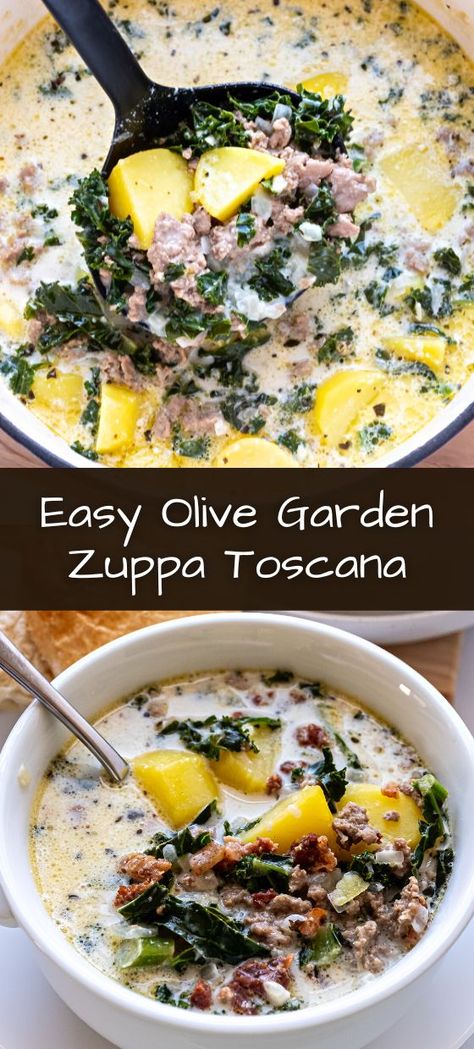 Tuscany Soup Olive Garden Recipe, Zappa Soup, Creamy Sausage And Potato Soup, Copycat Olive Garden Zuppa Toscana, Copycat Olive Garden Zuppa, Zuppa Toscano, Sausage And Potato Soup, Olive Garden Zuppa, Zuppa Soup