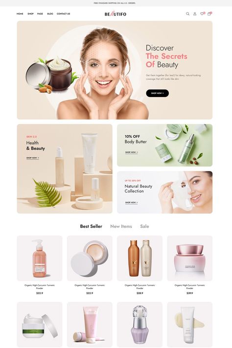 Beautifo WP Theme – a beauty cosmetics store WordPress theme is made perfectly for online business such as beauty spa, health & massage, cosmetics, makeup store, beauty products, skincare, natural beauty, or healthcare purposes. Beauty Product Email Design, Cosmetic Website Design, Skin Care Website Design, Cosmetics Website Design, Skincare Product Design, Website Design Shop, Skincare Newsletter, Skincare Website Design, Product Web Design