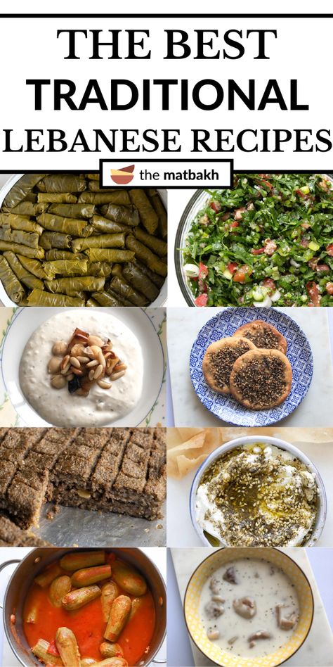 Here are 22 of the best traditional Lebanese recipes! Try some baked kibbeh, fattoush salad, chicken shish tawook, baba ghanoush, or labneh! Lebanon Recipes, Traditional Lebanese Food, Lebanese Food, Kibbeh Recipe Lebanese, Lebanese Recipes Authentic, Middle Eastern Recipes Arabic Food, Lebanese Breakfast, Kibbeh Recipe, Shish Tawook