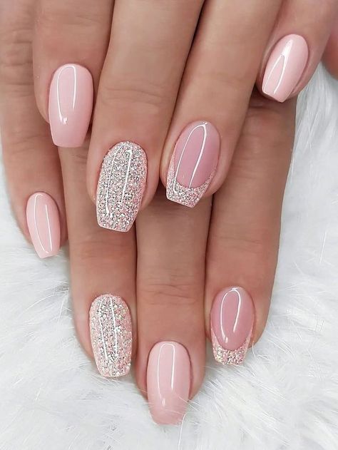 Ongles Rose Pastel, Blush Nails, Cute Summer Nails, Wedding Nails Design, Ballerina Nails, Bridal Nails, Nail Designs Spring, Valentines Nails, Nail Polish Colors