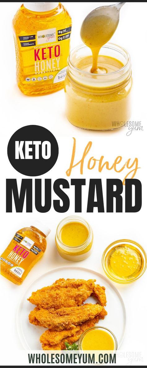 Sugar-Free Keto Honey Mustard Keto Honey Mustard Sauce, Sugar Free Honey Mustard Dressing, G Hughes Sugar Free Recipes, Keto Honey Mustard, Keto Honey, Honey Mustard Marinade, Weight Watchers Food Points, Sugar Free Honey, Homemade Honey Mustard