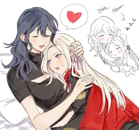 Edelgard X Byleth, Byleth X Edelgard, Fire Emblem Three Houses, Cuddle Time, Black Eagle, Three Houses, Character Design References, Design Reference, Fire Emblem