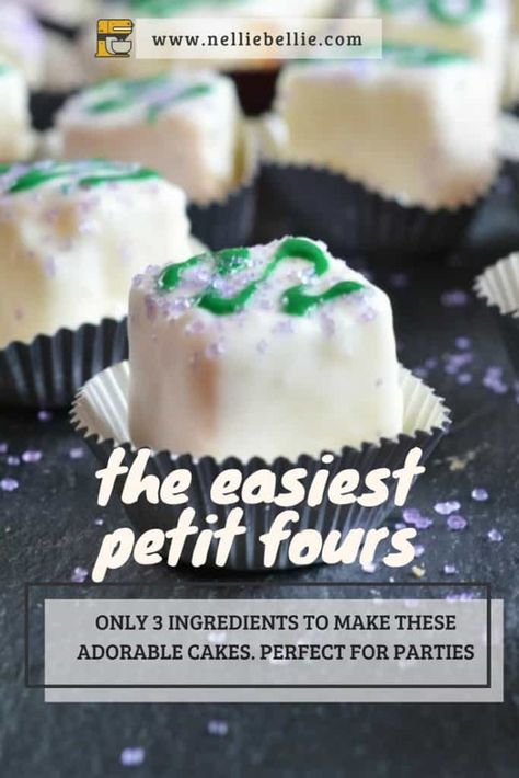 Petite Fours Recipe, Petit Fours Recipe Easy, Petit Fours Recipe, Quick And Easy Desserts, Petit Four Recipes, Desserts For Parties, Tea Party Desserts, Finger Desserts, Xmas Baking