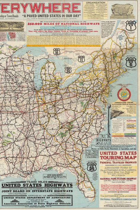 Roadtrip Map, Road Map Aesthetic, Road Maps, Old Maps Vintage, Maps Aesthetic, Atlas Map, America Map, East Coast Road Trip, Usa Map