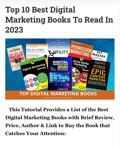 Top 10 Best Digital Marketing Books To Read In 2023 Affiliate Marketing Content Ideas, Books To Read In 2023, Digital Marketing Books, Marketing Content Ideas, Affiliate Marketing Content, Marketing Books, Social Media Digital Marketing, Gary Vaynerchuk, Marketing Professional