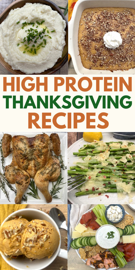 Images of high protein Thanksgiving dishes including sides dishes, appetizers, desserts and mains. Low Carb Thanksgiving, Low Carb Thanksgiving Recipes, Thanksgiving Dessert Recipes, Healthy Food Swaps, Classic Thanksgiving, Thanksgiving Dinner Recipes, Thanksgiving Food Desserts, Food Swap, Yummy Casseroles