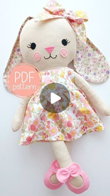 Doll Making Patterns Free, Bunny Doll Pattern Free Sewing, Sewing Bunny, Doll Patterns Free Sewing, Sleeveless Dress Outfit, Bear Patterns Free, Doll Patterns Free, Soft Toy Patterns, Plushie Patterns