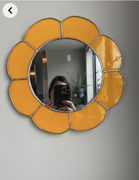 Stained Glass Flower, Stained Glass Mirror, Modern Stained Glass, Flower Mirror, Glass Mushrooms, Stained Glass Flowers, Stained Glass Diy, Stained Glass Crafts, Stained Glass Designs