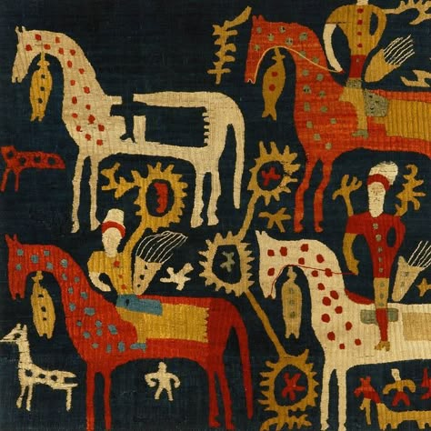 Western Folk Art, Kaitag Embroidery, Horse Folk Art, Prehistoric Art, Intuitive Art, Eastern Art, Tapestry Art, Victorian Art, Art Inspiration Painting