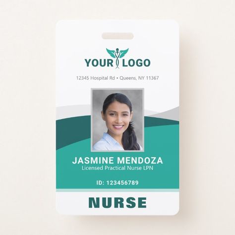 Emergency Room Doctor, Employee Id Card, Diy Nursing, Badge Template, Practical Nursing, Id Card Template, Medical Logo, Name Badges, Photo Logo