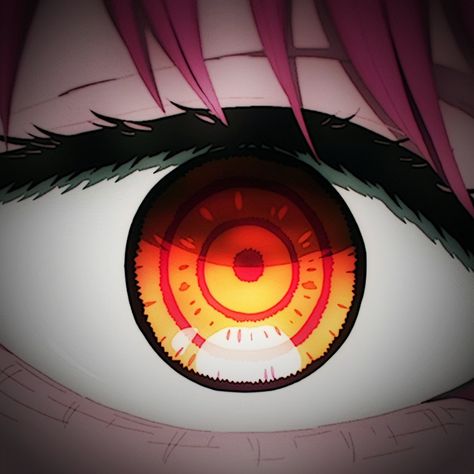 Makima Chainsawman Eyes, Anime Eyes Close Up, Spiral Eyes Anime, Unique Pupils, Anime Pupils, Orange Eyes Anime, Makima Eyes, Powerful Eyes, Hanabi Yasuraoka