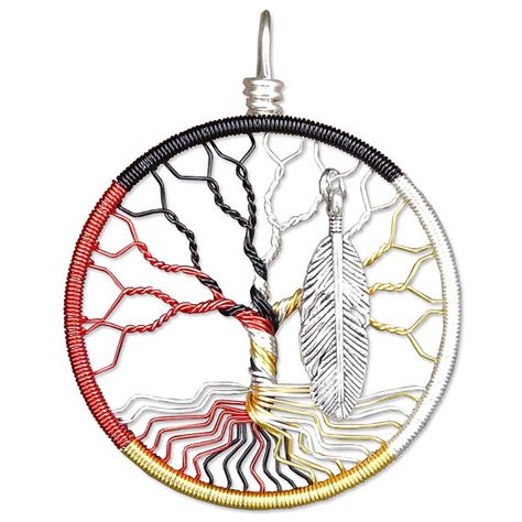 Medicine Wheel Tree of Life Pendant Wire by MadamVonTrinkets Medicine Wheel Native American, Native American Feather Tattoo, Native American Medicine Wheel, Tree Of Life Pattern, Wheel Tattoo, Mother Nature Tattoos, Native American Feathers, Native American Tattoos, Native Tattoos