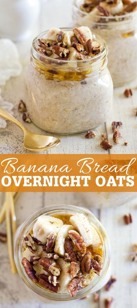 Overnight Oats Weight Watchers, Recipes For Old Bananas, Low Calorie Overnight Oats, Banana Bread Overnight Oats, Overnight Oats Recipe Easy, Overnight Oats With Yogurt, Best Overnight Oats Recipe, Oat Recipes Healthy, Overnight Oats Recipe Healthy