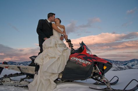 Snowmobile wedding (not in Sun Valley but could be!) Riding Into The Sunset, Light Wedding Photography, Snow Machine, The Best Man, Reflected Light, After The Wedding, Light Wedding, Light Images, Cute Wedding Ideas