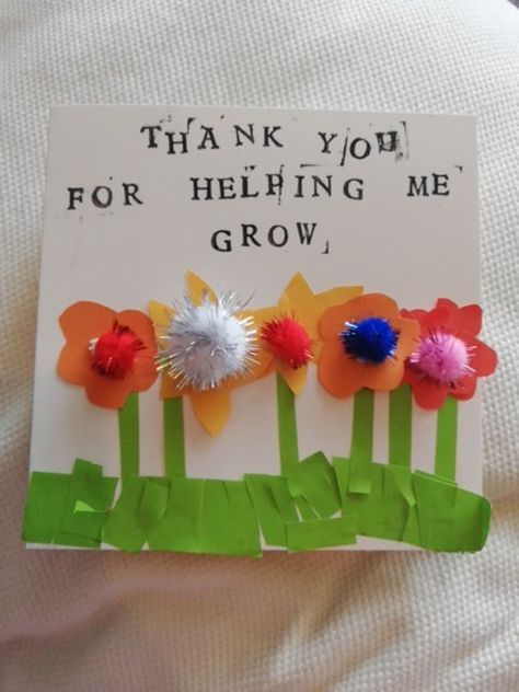 Teacher Thank You Cards From Kids Diy, Homemade Teacher Card, Teachers Day Card By Toddlers, Teacher Thank You Cards From Kids, Diy Thank You Cards From Kids, Handmade Teacher Thank You Cards, Teacher Day Card For Kids, Handmade Teachers Day Cards, Teacher Appreciation Crafts