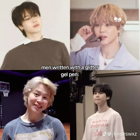 #jimin #bts Bts Reaction, Bts Reactions, Glitter Gel, Bts Memes, Gel Pens, Acne Studios, Acne, Bts, Memes