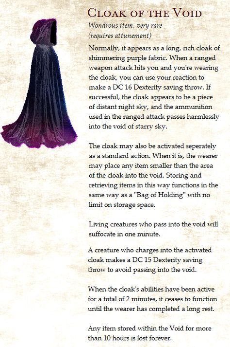 Warlock Items Dnd, Dnd Magic Items Warlock, Home Brew Magic Items 5e, Dnd 5e Magic Cloaks, Dnd 5e Magic Clothes, Dnd Magic Items Homebrew Warlock, Dnd Home Brew Magic Items, Dnd Magic Items Homebrew Druid, Fun Magic Items Dnd