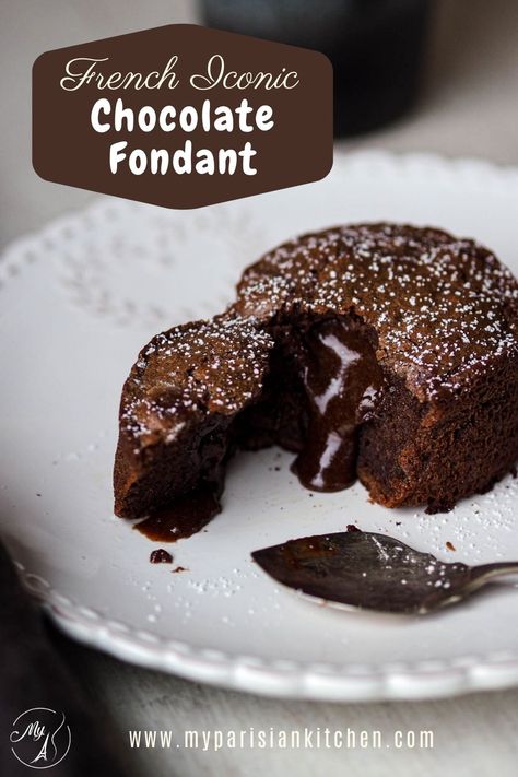 Molten Chocolate Fondant. Or should I name it lava cake? Absolutely decadent with warm rich runny center and so chic. For chocolate lovers who want to eat like the French. 5 ingredients only, super quick and easy and so tasty. Foo proof recipe from Chef Felder and the story behind this iconic French dessert. @mpkitchen Nutella Cakes, Chocolate Lava Cake Recipe, Strawberry Cake Easy, Molten Cake, Molten Chocolate Lava Cake, Resep Brownies, Lava Cake Recipes, Decadent Chocolate Desserts, Nutella Cake