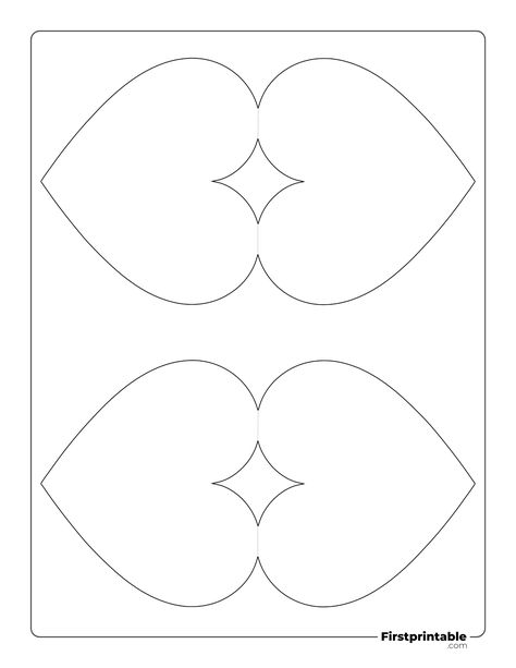 Create something special with our free heart templates and outlines! Perfect for crafts, cards, and decorations, these simple designs are easy to print and use for any project. Choose from a variety of sizes and styles to bring your ideas to life! Heart Card Template, Folded Heart, Christmas List Template, Printable Heart Template, Memorial Day Coloring Pages, Snowflake Template, Turkey Coloring Pages, Pumpkin Template, Fun Coloring Pages