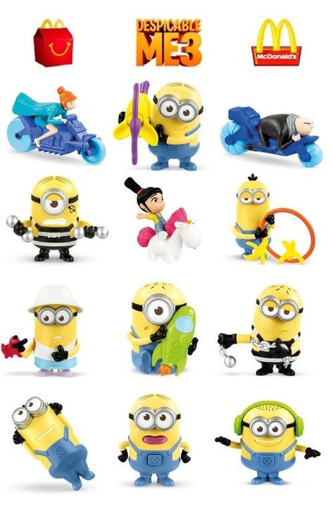 McDonald’s Happy Meal Toys – July 2017 – Despicable Me 3 – Kids Time Minions Mcdonalds, Minion Toy, Toy Rocket, Despicable Me 3, Yellow Guy, Mc Donald, Mcdonalds Toys, Food Toys, Happy Meal Mcdonalds