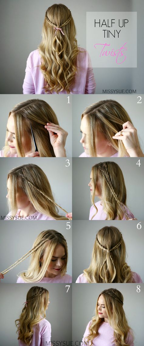 Half Up Tiny Twists Easy Braided Updo, Half Up Hairstyle, Super Hair, Peinados Fáciles Para Cabello Corto, Trendy Hair Color, Penteado Cabelo Curto, Easy Braids, Easy Hairstyles For Long Hair, Everyday Hairstyles